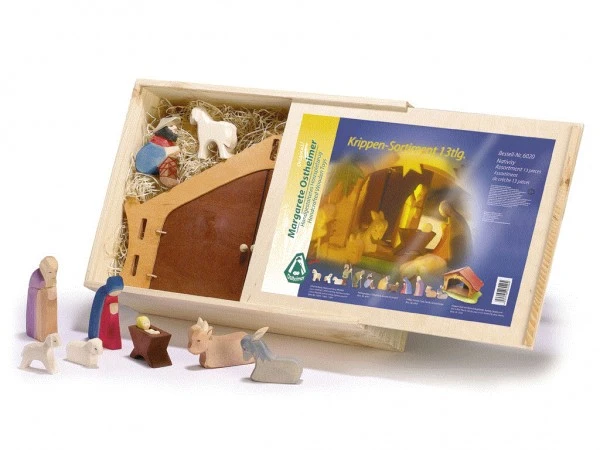 Ostheimer Krippen-Sort. 13-tlg. Holzfigur 3 Ostheimer Krippen-Sort. 13-tlg. Holzfigur