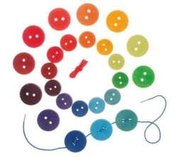 Grimms Fädelspiel 24tlg. Bunt Große Holzknöpfe In Zwei Durchmessern